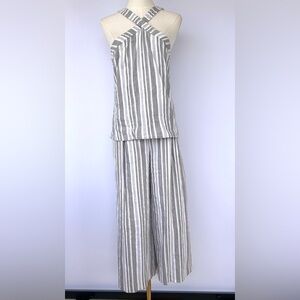 Vince Camuto Women’s 2Pc Halter Top Wide Leg Pant Linen Blend Set Size 6